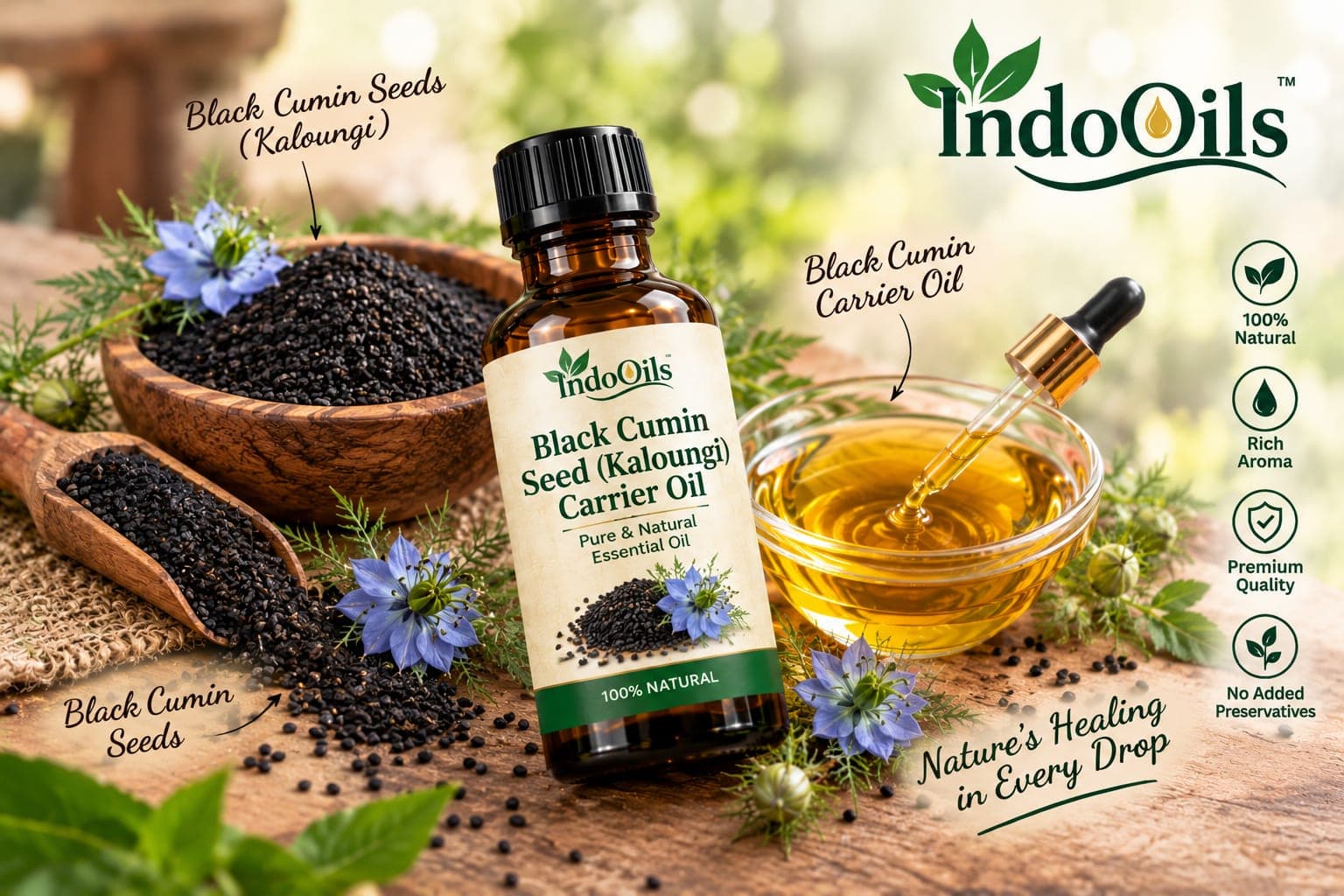 Black Cumin Seed (Kaloungi) carrier oil
