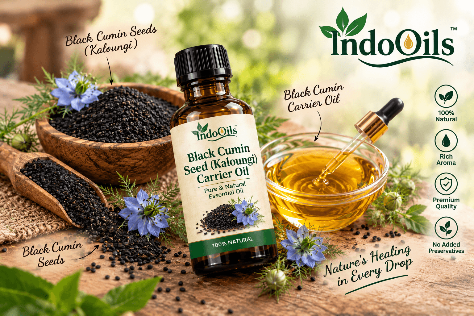 Black Cumin Seed (Kaloungi) carrier oil