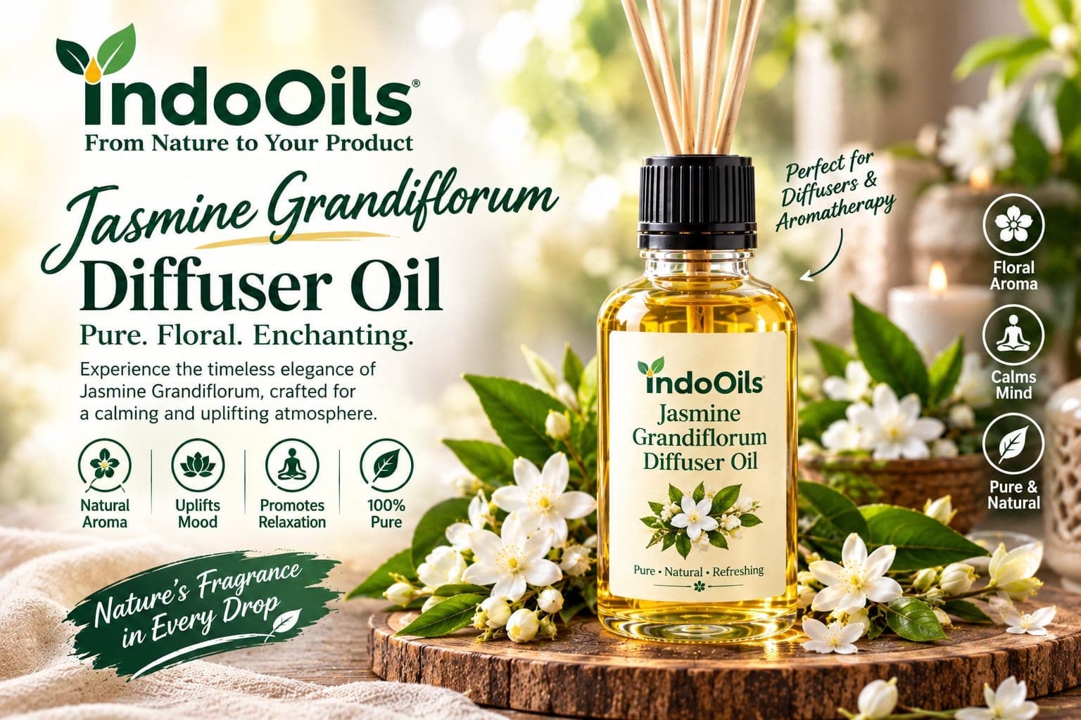 Jasmine Grandiflorum Diffuser Oil