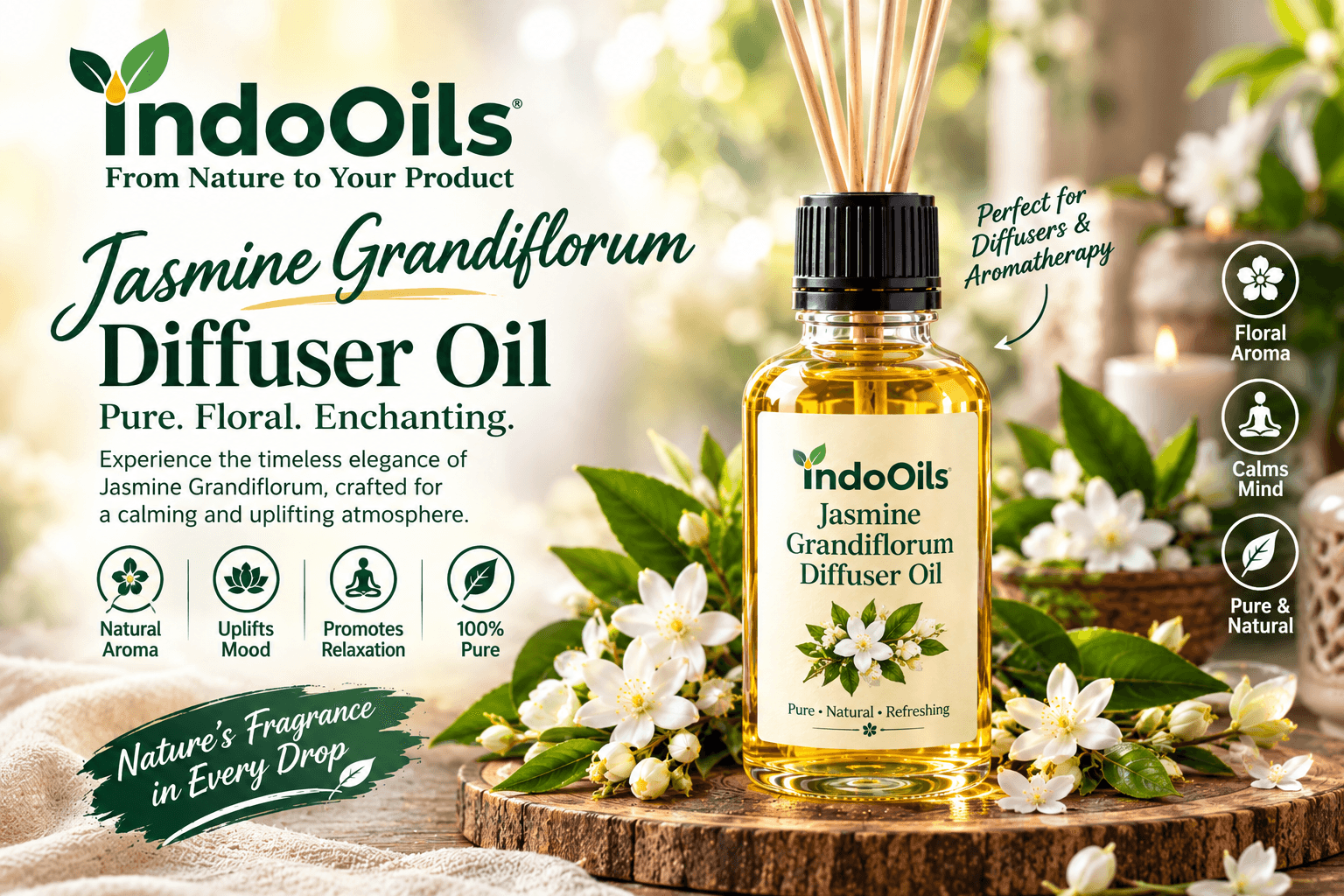 Jasmine Grandiflorum Diffuser Oil
