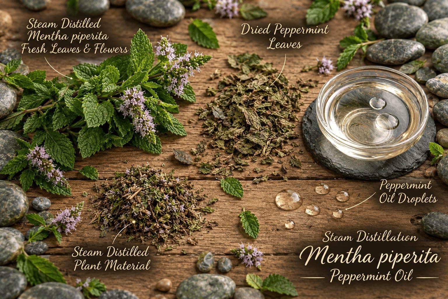 Steam Distillation Mentha piperita Peppermint Oil