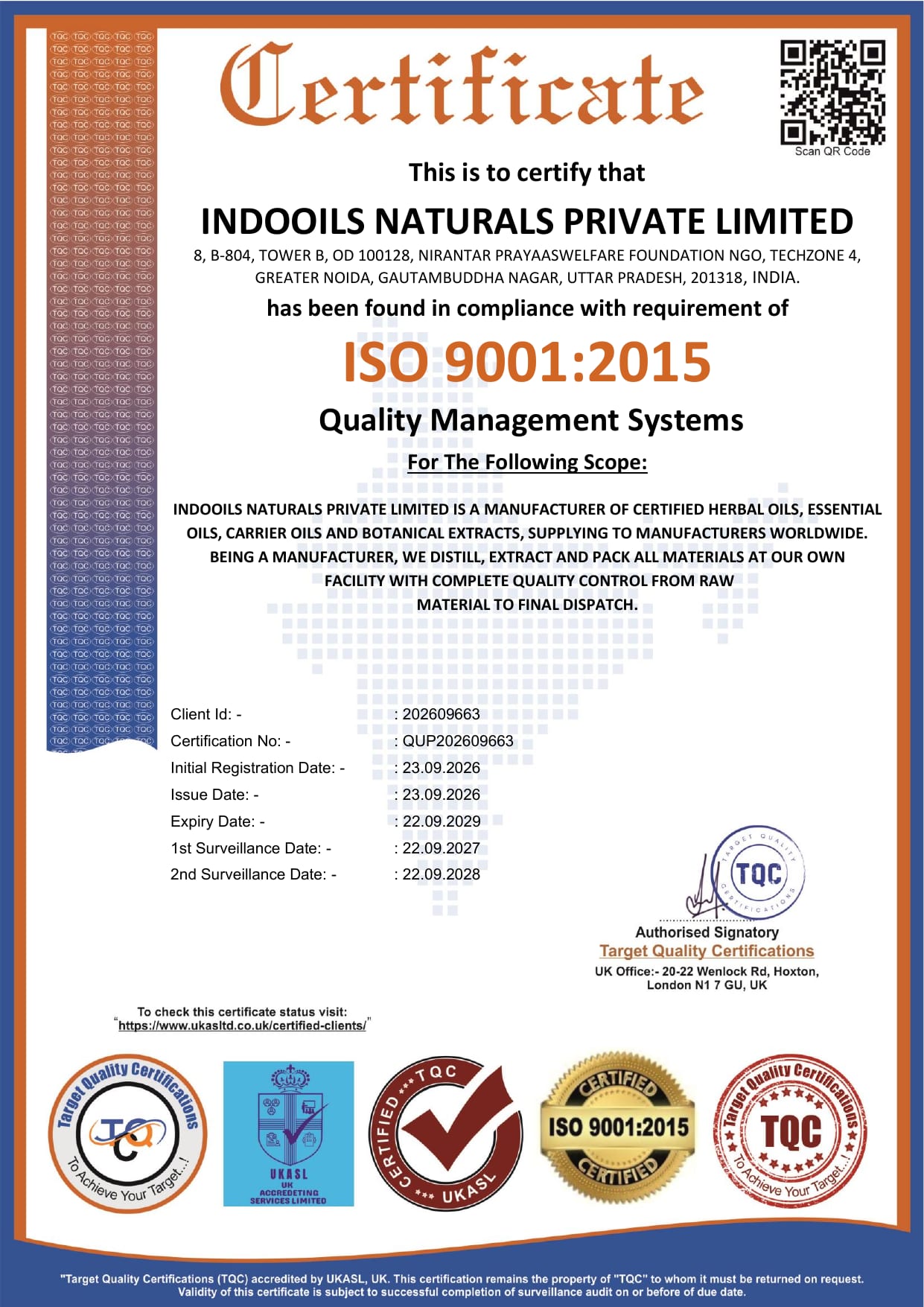 ISO certificate