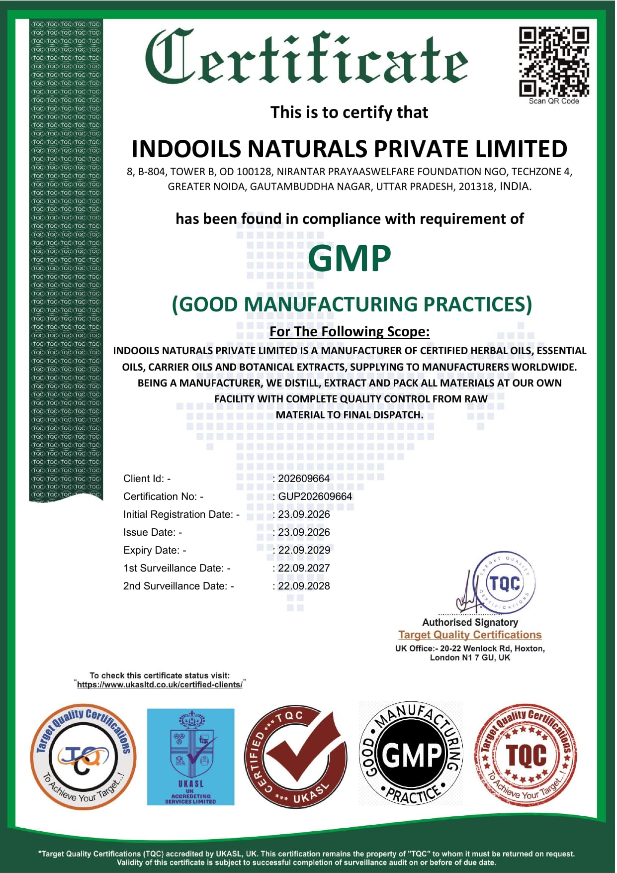 GMP certificate