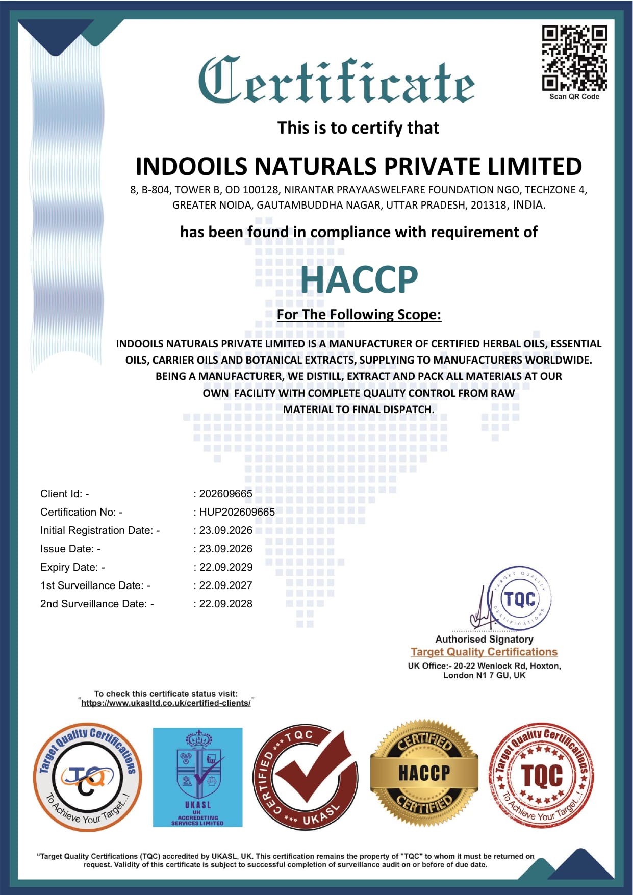 HACCP certificate