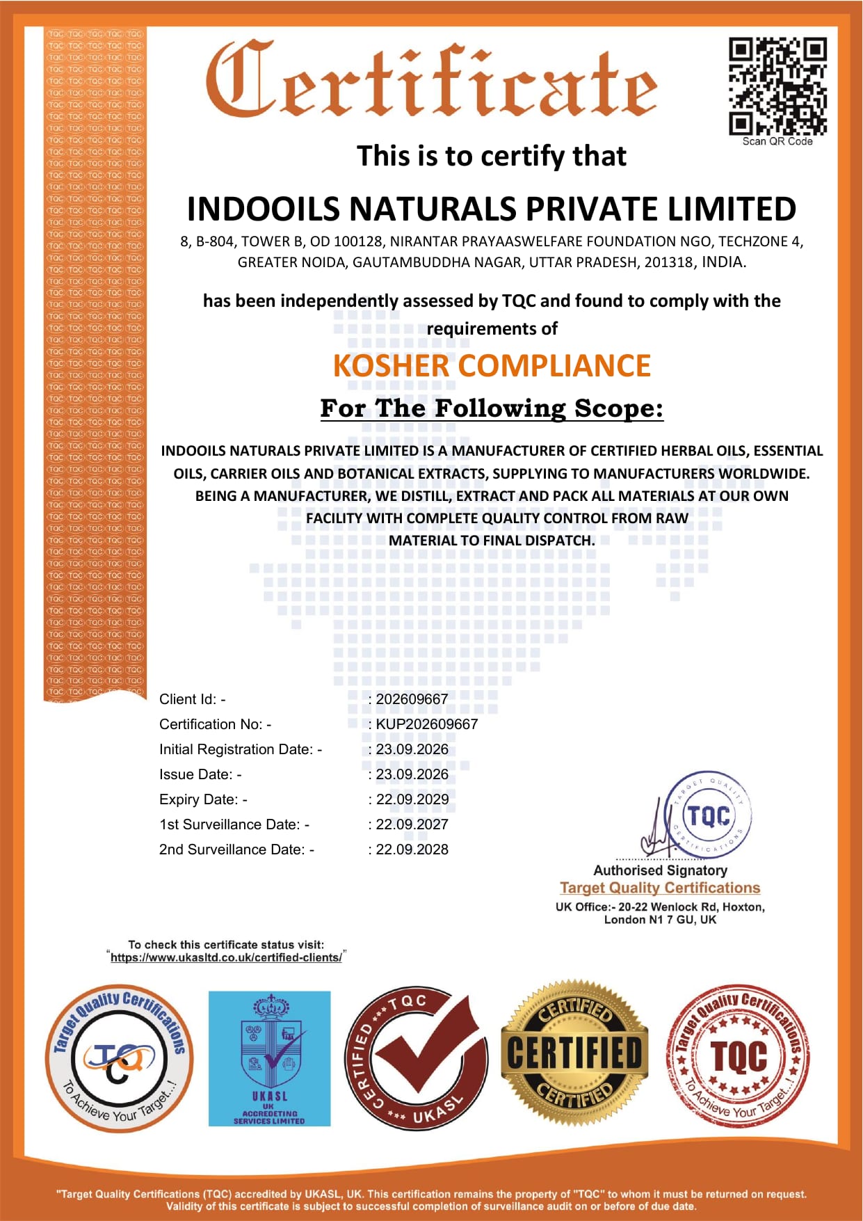 Kosher certificate