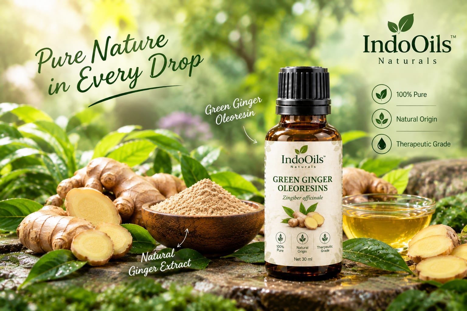Green ginger oleoresin for beverages and sauces