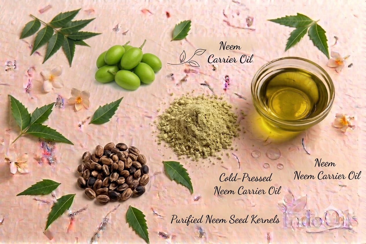 Neem fruit, seeds and neem carrier oil